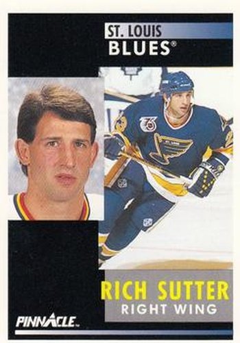 #268 Rich Sutter - St. Louis Blues - 1991-92 Pinnacle Hockey