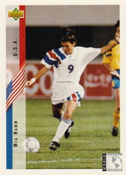 #268 Mia Hamm - USA - 1994 Upper Deck World Cup Contenders English/Spanish Soccer