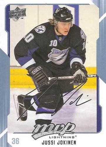 #268 Jussi Jokinen - Tampa Bay Lightning - 2008-09 Upper Deck MVP Hockey