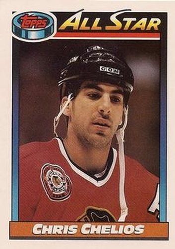 #268 Chris Chelios - Chicago Blackhawks - 1991-92 Topps Hockey