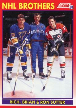 #268 Rich Sutter / Brian Sutter / Ron Sutter - St. Louis Blues / Philadelphia Flyers - 1991-92 Score Canadian Bilingual Hockey
