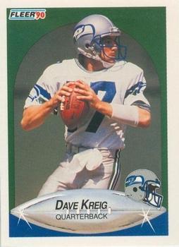 #269 Dave Kreig - Seattle Seahawks - 1990 Fleer Football