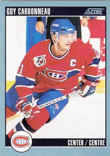 #269 Guy Carbonneau - Montreal Canadiens - 1992-93 Score Canadian Hockey