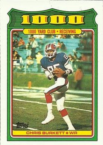 #26 Chris Burkett - Buffalo Bills - 1988 Topps Football - 1000 Yard Club