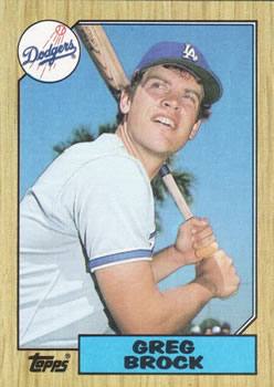 #26 Greg Brock - Los Angeles Dodgers - 1987 Topps Baseball