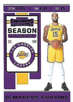 #26 DeMarcus Cousins - Los Angeles Lakers - 2019-20 Panini Contenders Basketball