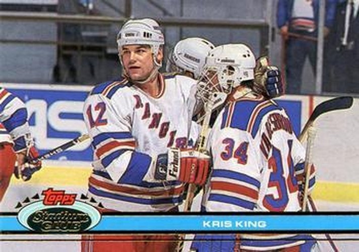 #26 Kris King - New York Rangers - 1991-92 Stadium Club Hockey