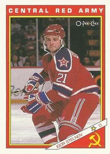 #26R Igor Stelnov - CSKA Moscow - 1991-92 O-Pee-Chee Hockey - Sharks & Russians