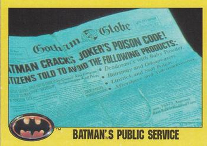 #226 Batman's Public Service - 1989 Topps Batman