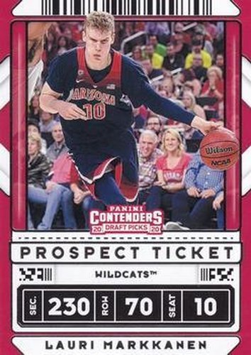 #26b Lauri Markkanen - Arizona Wildcats - 2020 Panini Contenders Draft Picks Basketball