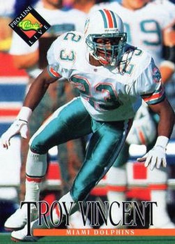 #270 Troy Vincent - Miami Dolphins - 1994 Pro Line Live Football