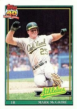 #270 Mark McGwire - Oakland Athletics - 1991 Topps Baseball