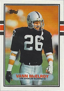 #271 Vann McElroy - Los Angeles Raiders - 1989 Topps Football