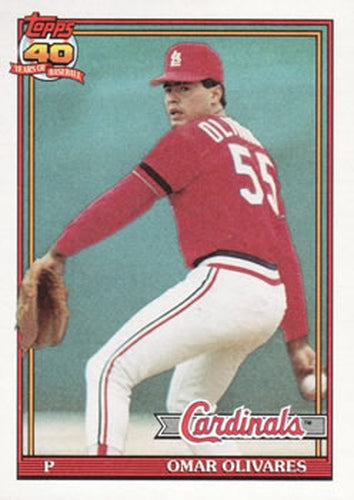 #271 Omar Olivares - St. Louis Cardinals - 1991 Topps Baseball