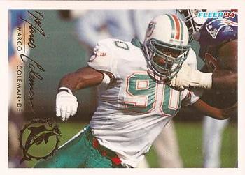 #271 Marco Coleman - Miami Dolphins - 1994 Fleer Football