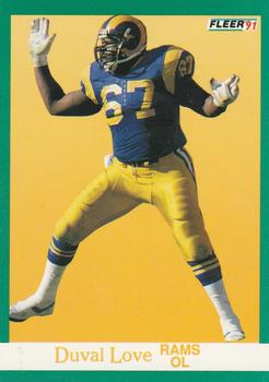 #272 Duval Love - Los Angeles Rams - 1991 Fleer Football