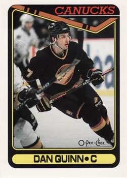 #272 Dan Quinn - Vancouver Canucks - 1990-91 O-Pee-Chee Hockey