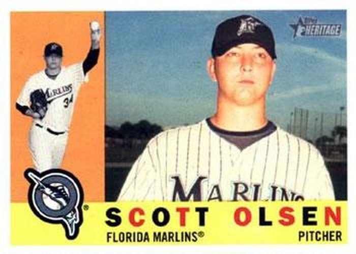 #272 Scott Olsen - Florida Marlins - 2009 Topps Heritage Baseball