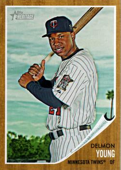 #272 Delmon Young - Minnesota Twins - 2011 Topps Heritage Baseball