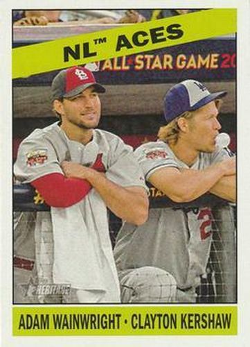 #273 NL Aces Adam Wainwright /ayton Kershaw - St. Louis Cardinals / Los Angeles Dodgers - 2015 Topps Heritage Baseball