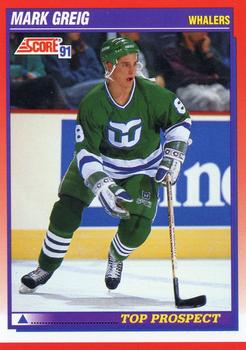 #273 Mark Greig - Hartford Whalers - 1991-92 Score Canadian Bilingual Hockey