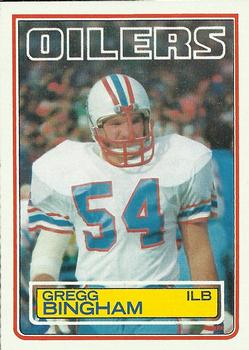 #274 Gregg Bingham - Houston Oilers - 1983 Topps Football