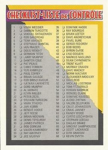 #274 Checklist 1-136 - 1994-95 O-Pee-Chee Premier Hockey
