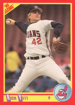 #274 Rich Yett - Cleveland Indians - 1990 Score Baseball