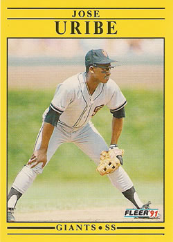 #275 Jose Uribe - San Francisco Giants - 1991 Fleer Baseball