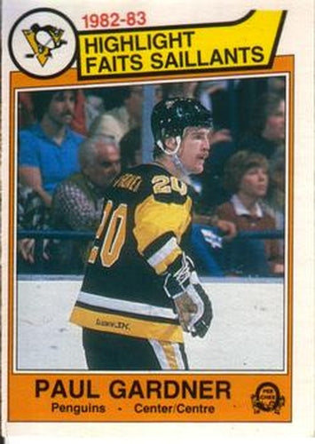 #275 Paul Gardner - Pittsburgh Penguins - 1983-84 O-Pee-Chee Hockey