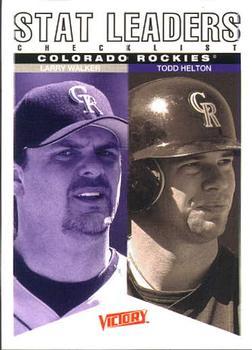 #275 Larry Walker / Todd Helton - Colorado Rockies - 2000 Upper Deck Victory Baseball