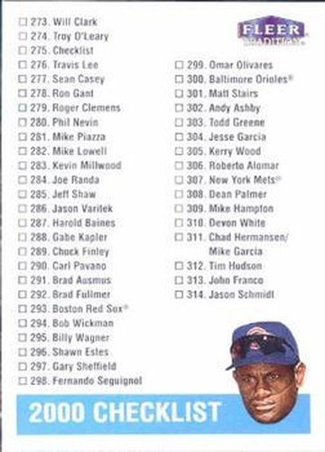 #275 Sammy Sosa - Chicago Cubs - 2000 Fleer Tradition Baseball