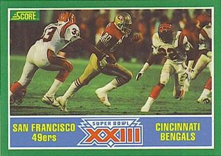 #275 Super Bowl XXIII - San Francisco 49ers / Cincinnati Bengals - 1989 Score Football