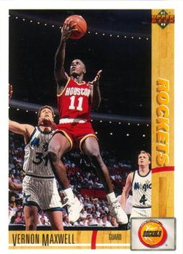 #275 Vernon Maxwell - Houston Rockets - 1991-92 Upper Deck Basketball