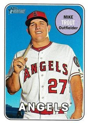 #275d Mike Trout - Los Angeles Angels - 2018 Topps Heritage Baseball