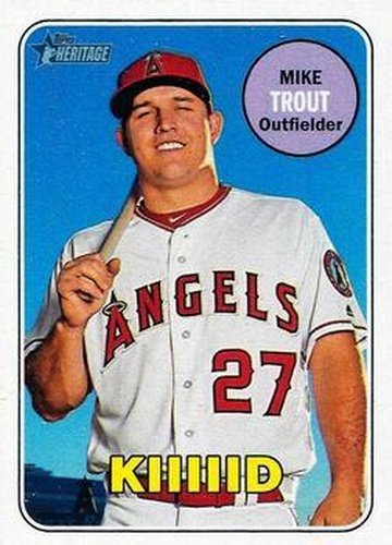 #275c Mike Trout - Los Angeles Angels - 2018 Topps Heritage Baseball