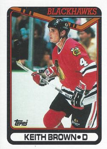 #276 Keith Brown - Chicago Blackhawks - 1990-91 Topps Hockey