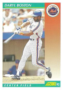 #276 Daryl Boston - New York Mets - 1992 Score Baseball
