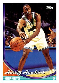 #276 Hersey Hawkins - Charlotte Hornets - 1993-94 Topps Basketball