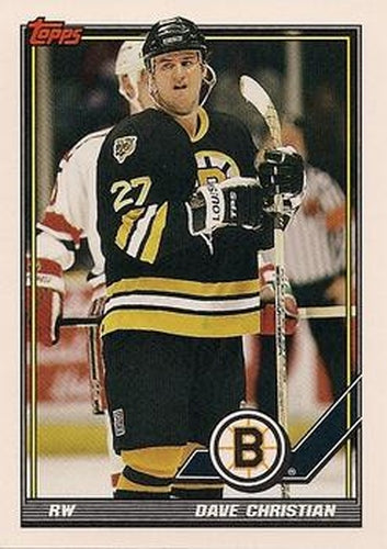 #276 Dave Christian - Boston Bruins - 1991-92 Topps Hockey