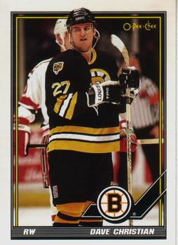 #276 Dave Christian - Boston Bruins - 1991-92 O-Pee-Chee Hockey