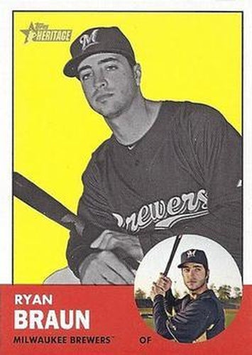 #276b Ryan Braun - Milwaukee Brewers - 2012 Topps Heritage Baseball