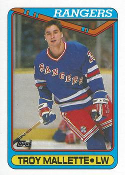#277 Troy Mallette - New York Rangers - 1990-91 Topps Hockey