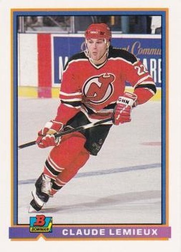 #277 Claude Lemieux - New Jersey Devils - 1991-92 Bowman Hockey