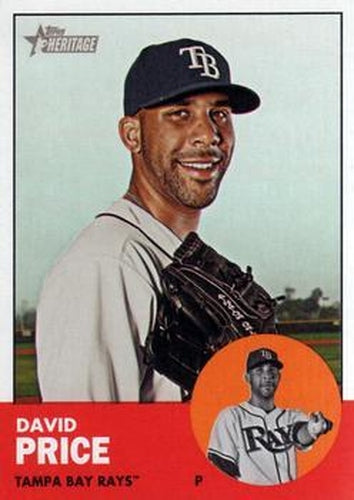 #277a David Price - Tampa Bay Rays - 2012 Topps Heritage Baseball