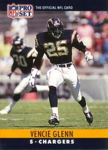 #278 Vencie Glenn - San Diego Chargers - 1990 Pro Set Football