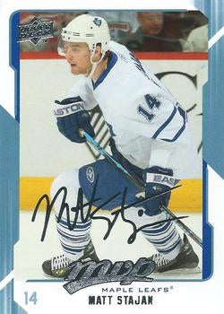 #278 Matt Stajan - Toronto Maple Leafs - 2008-09 Upper Deck MVP Hockey