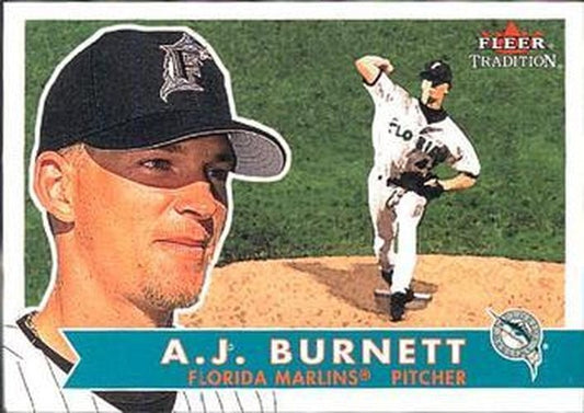 #278 A.J. Burnett - Florida Marlins - 2001 Fleer Tradition Baseball
