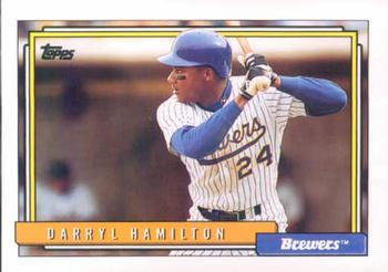 #278 Darryl Hamilton - Milwaukee Brewers - 1992 Topps Baseball