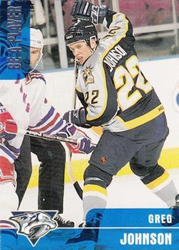 #278 Greg Johnson - Nashville Predators - 1999-00 Be a Player Memorabilia Hockey